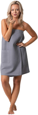Quick Dry, Lightweight Waffle Spa/Bath Wrap with Adjustable Closure & Elastic Top Robe Direct