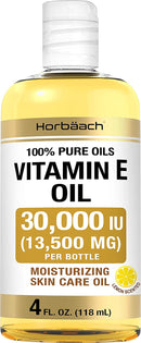 Vitamin E Oil 30,000 IU | 4 fl oz | 100% Pure Oils | Moisturizing Oil for Skin and Face | Non-GMO, Vegetarian | By Coera Horbäach