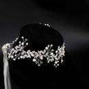 MA STRAP Handmade Crystal Rhinestones Headband Floral Headpiece Wedding Bridal Hair Accessories MA STRAP