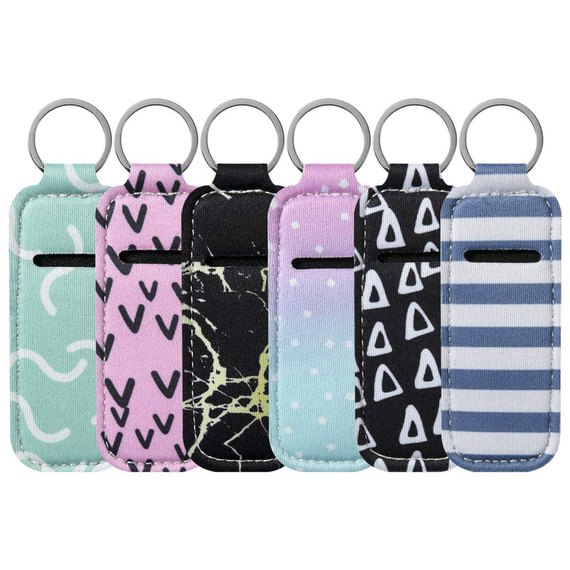 Beautyflier Clip-on Sleeve Chapstick Pouch Keychain Lipstick Holder Elastic Lip Balm Holder Travel Accessories Beautyflier