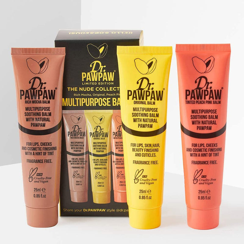 Dr. PAWPAW Multi-Purpose Balm | No Fragrance Balm, For Lips, Skin, Hair, Cuticles, Nails, and Beauty Finishing | 25 ml (Nude Collection, 3 Pack) Dr. PAWPAW ORIGINAL BALM Store