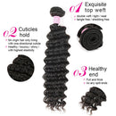 Brazilian 9A Deep Wave Bundles with Closure 4×4 Lace Mixed Length Hair Bundles Natural Color for Black Women (18 20 22 24+16) Miss GAGA Store