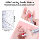 MelodySusie 400 Pcs Professional Sanding Bands with 2 Mandrels for Nail Drill, 80 Coarse, 120 Medium, 180 Fine Grit, 240 Extreme Fine EFile Sand Piece Nail Drill Bits Set for Manicures and Pedicure MelodySusie