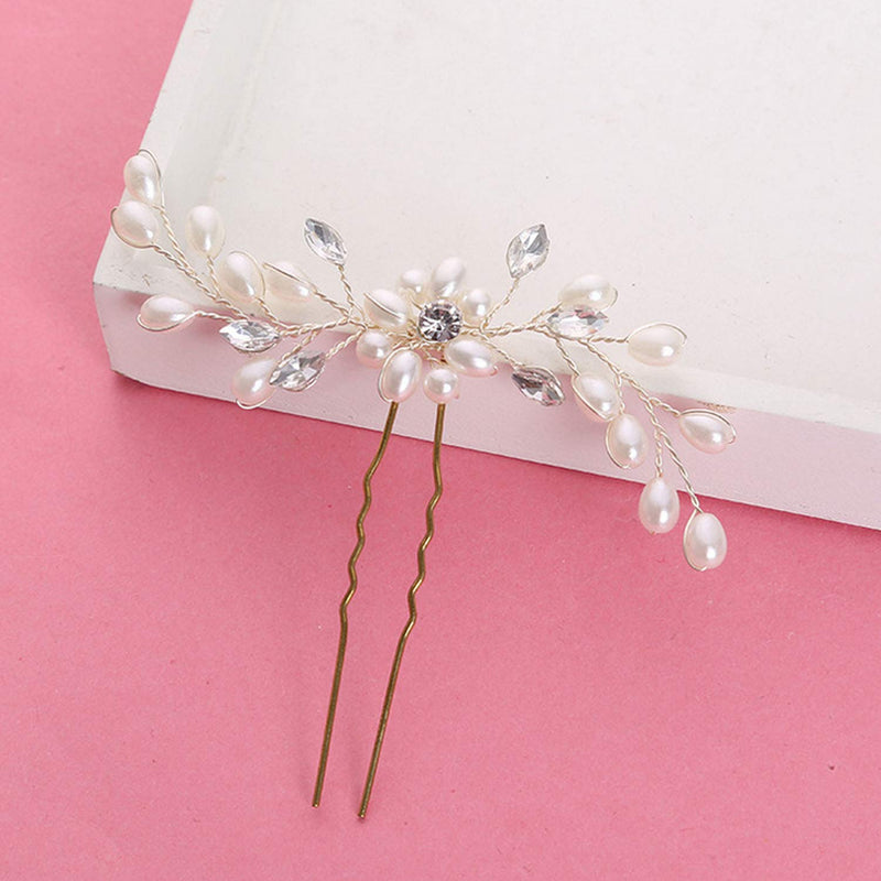 Bridal Hair Pins - Wedding Hair Clips Set Pearl Rhinestones Bride Headpiece Hair Accessories for Women TreatMe