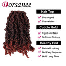 8 Inch 3 Packs Pre-twisted Spring Twist Braids Crochet Hair Short Curly Braids Pretwisted Passion Twists Bomb Twist Bob Pre-looped Synthetic Hair Extensions (T350