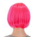 SWACC 10 Inch Short Straight Bob Wig with Bangs Synthetic Colorful Cosplay Daily Party Flapper Wig for Women and Kids with Wig Cap (Hot Pink) SWACC Store