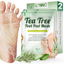 Tea Tree Foot Peel Mask For Dead Skin, Callused and Cracked Heels, Foot Mask Removes Rough Heels Dry Dead Skin,Makes Foot Soft Smooth Skin, Exfoliating Peeling Natural Treatment- 2 PACK LYNNC