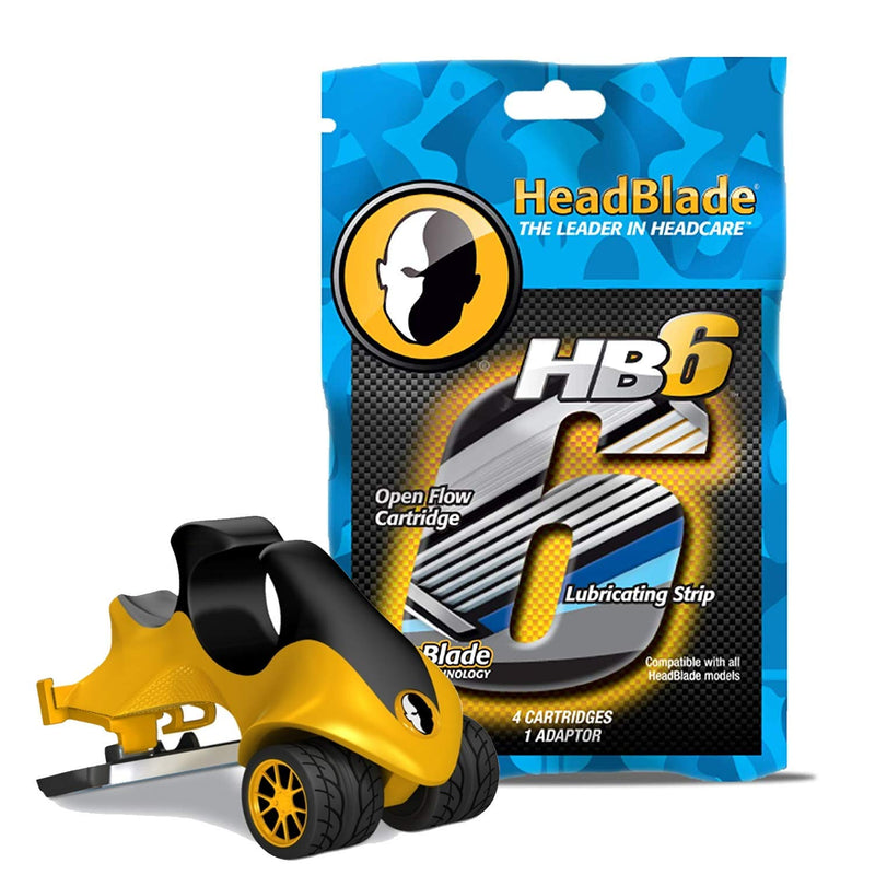 HeadBlade ATX Razor & HB6 Refill Shaving Razor Blades (4 Blades) HeadBlade