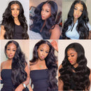 4x4 Lace Front Wig Human Hair Body Wave Lace Closure Wig Brazilian Virgin Hair Body Wave Front Lace Wigs Human Hair Wavy Human Hair Wig Human Hair Lace Front Wigs Pre Plucked Bleached Knots 24 Inch Ying Guan