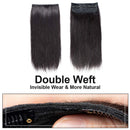 MRS HAIR Clip in Human Hair Pieces Double Drawn for Women Invisible Hairpin Hair Short Straight Hairpiece for Thinning Hair Adding Hair Volume Fluffy for Hair Extensions Daily Use (10 Inch Dark Brown) MRS HAIR