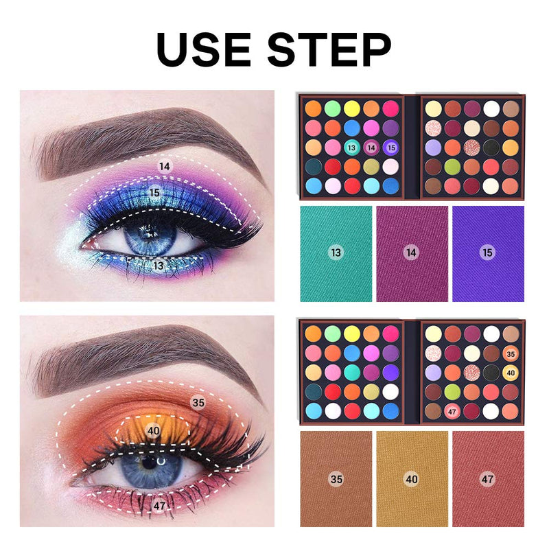 EYESEEK Eyeshadow Palette Matte 50 Colors High Pigmented Colorful Eyeshadow Makeup Palette Shimmer Bright Color Eye Shadow Powder Easy To Blend Long Lasting Waterproof Makeup Pallet