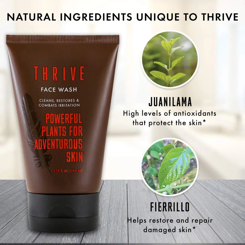 THRIVE Natural Face Wash Gel for Men & Women (3 Pack) – Daily Facial Cleanser with Unique Premium Natural Ingredients for Healthier Skin Care – Made in USA – Vegan – Women & Mens Face Wash Thrive Natural Care Store