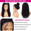 Pizazz 13x4 Lace Front Human Hair Wigs 9A Grade 150% Density Brazilian Deep Wave Lace Front Wig with Baby Hair Pre Plucked Natural Hairline Wigs for Black Women (24'') Pizazz Store