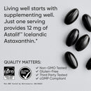 Sports Research® Triple Strength Astaxanthin 12mg w/Organic Coconut Oil - Antioxidant Supplement for Skin & Eye Health Support* - Soy Free · Non-GMO · Gluten Free - 60 Softgels Infinity Warehouse