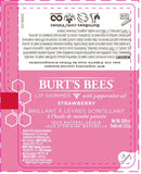 Burt's Bees 100% Natural Moisturizing Lip Shimmer, Strawberry - 1 Tube Burt's Bees