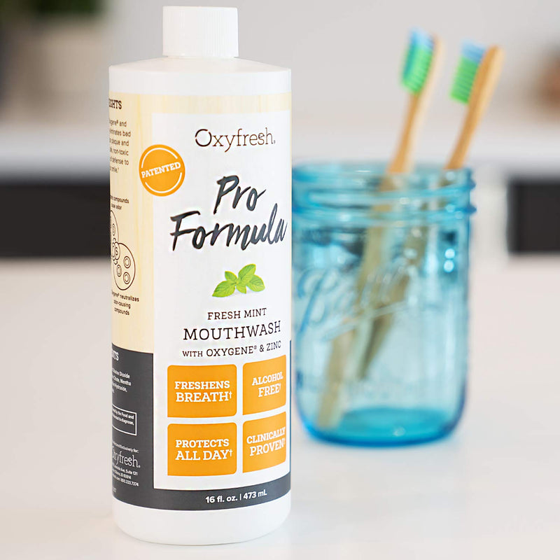 Premium Oxyfresh Pro Formula Fresh Mint Mouthwash – Patented Zinc Mouthwash for All Day Fresh Breath & Healthy Gums – Refreshing & Alcohol Free Mouthwash | 16oz Oxyfresh