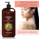 Brooklyn Botany Castor Oil for Skin and Hair – 100% Pure and Natural - Carrier Oil for Essential Oils, Aromatherapy and Massage – Moisturizing Skin, Hair and Face – 16 fl Oz Brooklyn Botany