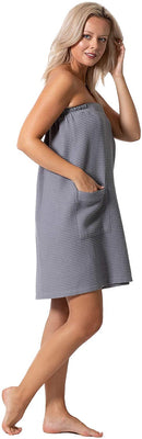 Quick Dry, Lightweight Waffle Spa/Bath Wrap with Adjustable Closure & Elastic Top Robe Direct