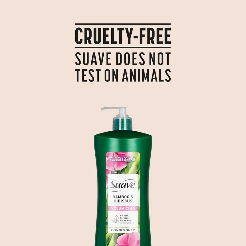 Suave Bamboo & Hibiscus Volumizing Conditioner, for Fine and Flat Hair, Salon Proven System for Boosting Hair Volume and Body, 28 oz, 4 Pack Infinity Warehouse