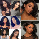 ISEE Human Hair Wigs Short Bob Wigs 13x4 Lace Front Body Wave Wigs 16 Inch 150% Density Pre Plucked with Baby Hair Natural Color For Black Women ISEE Store