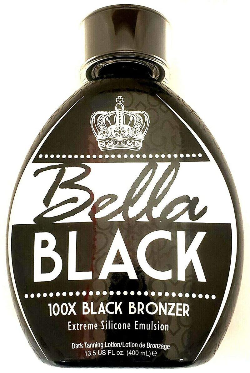 Bella Black 100X Bronzer Tanning Lotion – Premium Tanning Bed Lotion with Extreme Silicone Emulsion and Banana Fruit Extract – Instant Results – Dark Tanning Lotion for Indoor Tanning Beds - 13.5oz Dolce Vita