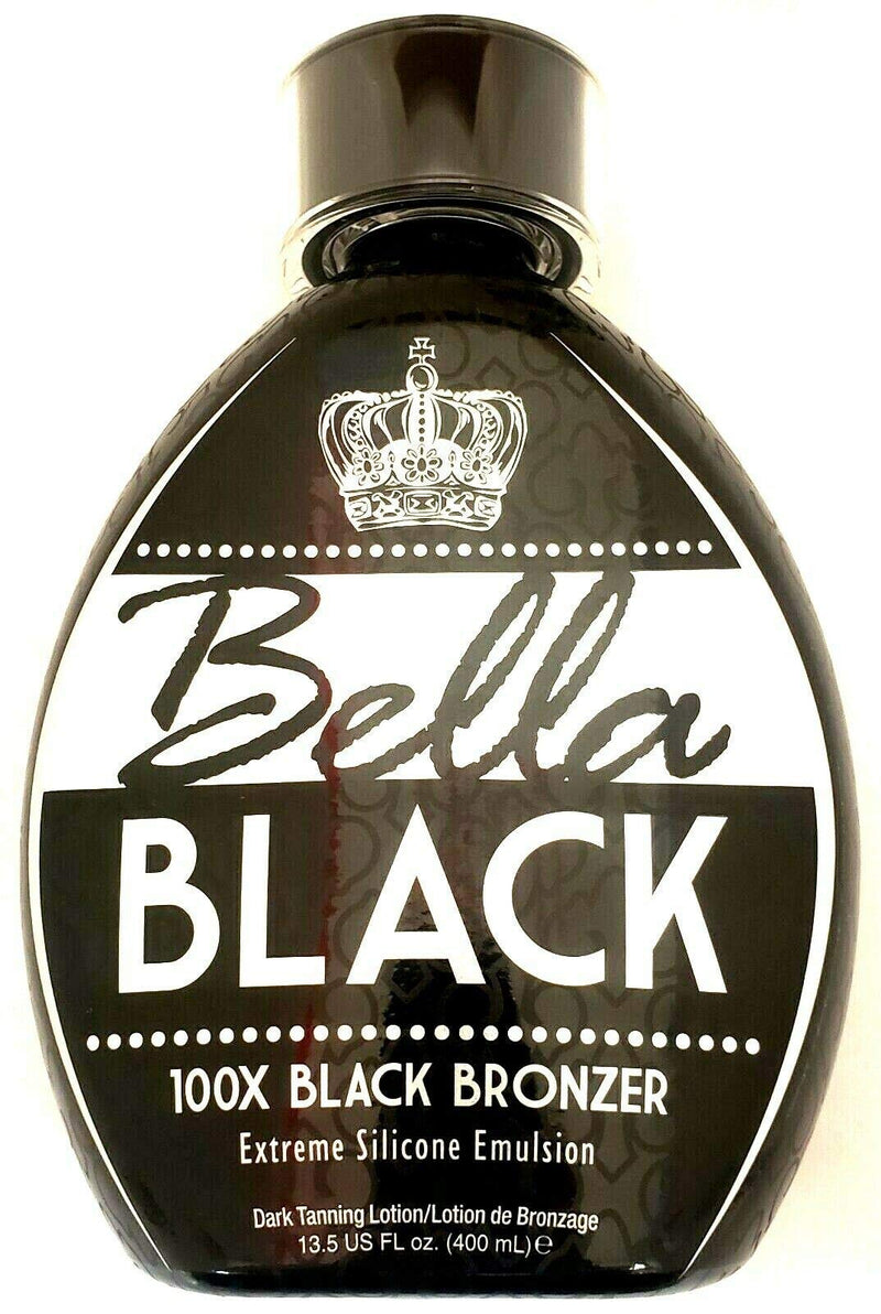 Bella Black 100X Bronzer Tanning Lotion – Premium Tanning Bed Lotion with Extreme Silicone Emulsion and Banana Fruit Extract – Instant Results – Dark Tanning Lotion for Indoor Tanning Beds - 13.5oz Dolce Vita