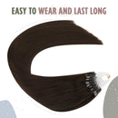 Ugeat Micro Loop Hair Extensions Human Hair Brown Hair Extensions