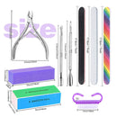 Manicure Nail File Kit-3Pcs Double Sided Nail File, Rectangular Nail Buffer, 4 Step Buffing Block, 3Pcs Cuticle Clipper & Pusher, and Nail Brush, Complete Nail Kit with Buffer for Salon Nail Art HNYYZL Store