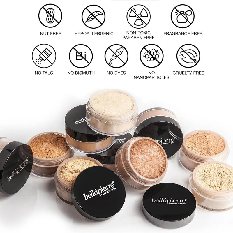 bellapierre Mineral Foundation SPF 15 - Loose Powder Foundation | Vegan & Cruelty Free Natural Makeup | Full Coverage Matte Finish | Hypoallergenic | Oil & Talc Free - 0.32 Oz - Cinnamon Infinity Warehouse