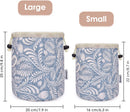 Barrel Makeup Bag Travel Drawstring Cosmetic Bag Large Toiletry Organizer Waterproof for Women and Girls (Large, Blue Leaf) Narwey Store
