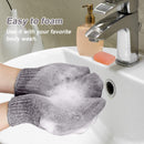 MIG4U Shower Exfoliating Scrub Gloves Medium to Heavy Bathing Gloves Body Wash Dead Skin Removal Deep Cleansing Sponge Loofah for Women and Men 1 Pair Gray MIG4U