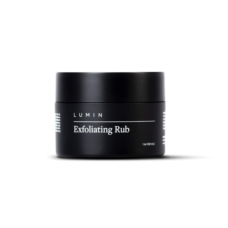 Lumin Exfoliating Rub for Men (1 oz) - Activated Charcoal Face Exfoliator Rub for Reducing Dullness, Dryness, Dark Spots, Blackheads, and Shaving Irritation - Achieve Your Best Look Lumin