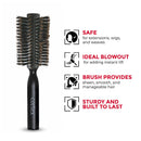 Cortex Professional Boar Bristle Brushes For Women and Men - Round Hair Brush Wooden Handle For All Hair Types (Black 2.75 Inch) Cortex Professional