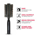 Cortex Professional Boar Bristle Brushes For Women and Men - Round Hair Brush Wooden Handle For All Hair Types (Black 2.75 Inch) Cortex Professional