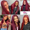 Beauty Forever Hand Tied T Part Lace Wig Human Hair Lace Part Wigs Long Straight Hair 24inch 99J Color Middle Part 150% Density For Black Women Beauty Forever Store