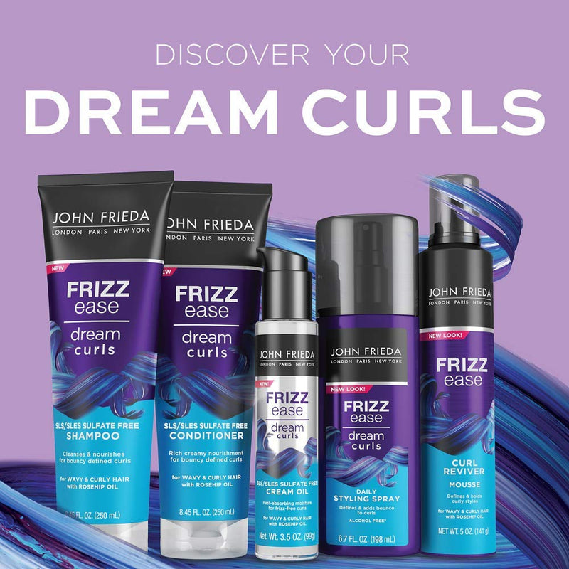 John Frieda Frizz Ease Dream Curls Curly Hair Conditioner, SLS/SLES Sulfate-Free , For Natural Curly Hair, 8.45 Fl Oz (2 Pack) John Frieda