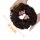 OKHOTY Hair Bun Extensions Messy Curly Hair Scrunchies Hairpieces Synthetic Donut Updo Hair Pieces for Women Girls(1PCS Black brown) OKHOTY