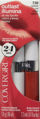 COVERGIRL Outlast Illumia All-Day Moisturizing Lip Color, Radiant Red 730 , 1 Count COVERGIRL