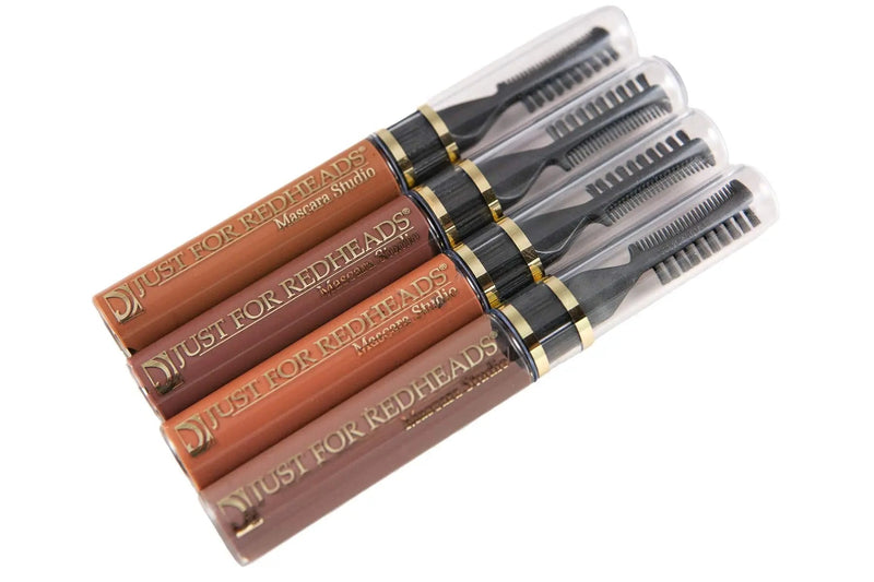 Just For Redheads Mascara Studio - Lashes Volumizer for Women With Dual-Ended Lash Comb and Brush - Lengthening & Defining Lashes, Smudge-Proof, Water Resistant - Made in the USA (GingerAuburn) JUST FOR REDHEADS