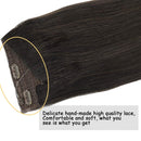 GOO GOO Hair Extensions 18 Inch Wire Hair Extensions Dark Brown 95g Wire Hair Extensions Wire Hair Extensions with Transparent Line Invisible Hairpiece Real Human Hair Extensions GOO GOO