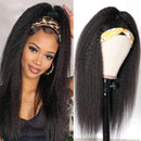 UNice Hair 10A Kinky Straight Half Wig Human Hair for Black Women,100% Unprocessed Brazilian Virgin Hair Glueless 3/4 Half Wig Wear and Go 150% Density Natural Color 18inch UNICE Store