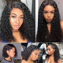 Brazilian Water Wave Human Hair Wig Virgin Hair Glueless Lace Front Wigs Pre Plucked Full End Lace Wig Unprocessed Human Hair Deep Curly Wigs for Black Women Remy Hair Wigs ouchuang