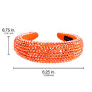 SP SOPHIA COLLECTION Women's Sparkling Crystal Padded Rhinestone Wide Bejeweled Hair Headband Party Hairband Hair Accessories in Orange SP Sophia Collection Store