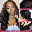 JIETAI 9A HD Transparent T-Part Loose Deep Wave Lace Front Wigs Human Hair for Black Women Wigs 180% Density Lace Front Human Hair Wigs Pre Plucked Bleached Knots with Baby Hair (26 inch) JIETAI