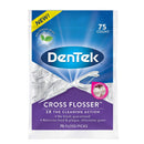 DenTek Cross Flosser Plaque Control Floss Picks, X-Shaped Floss, 75 Count DenTek