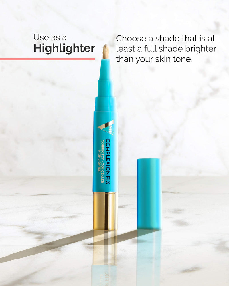Veil Cosmetics | Complexion Fix Concealer | Shade 2N Light Neutral | Multi-Use Leakproof Pen | Oil-Free, Liquid, Concealer, Highlighter & Corrector | Vegan | Cruelty, Paraben, & Fragrance Free Veil Cosmetics