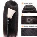 Short Human Hair Wigs with Bangs Brazilian Bob Straight Hair Virgin Human Hair Wigs for Black Women Short Straight Bob Wigs with Bangs Natural Black Wigs with Bangs YISEA Store