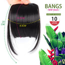 LEEONS Bangs Clip in Synthetic Hair Extensions Front Neat Bang Fringe One Piece 6" Short Straight Hairpiece for Women Light Brown(12H22