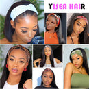 Headband Wig for Black Women Straight Hair Human Hair Wigs Gluess 150% Density Brazilian Virgin Machine Made 22 Inch Straight Long Headband Wigs YISEA Store