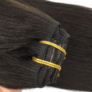 GOO GOO Hair Extensions Dark Brown Clip in Human Hair Extensions 120g Straight Natural Hair Extensions Thick Clip in Remy Extensions 20 Inch GOO GOO Store